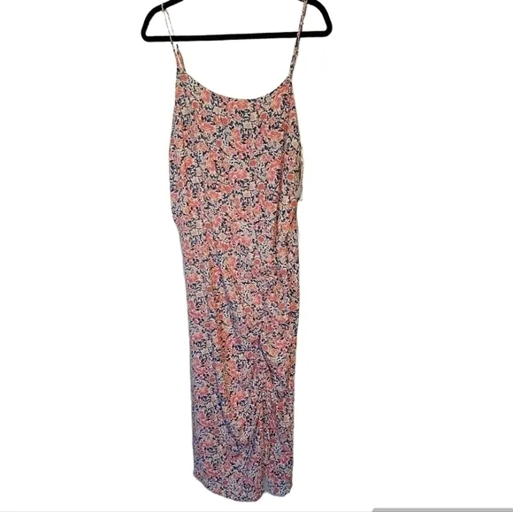 1. STATE Womens Coral Floral Spaghetti Strap Scoop Neck Sheath Dress, Size 12