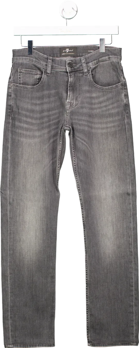 7 For All Mankind Grey Slimmy Jeans UK 29W