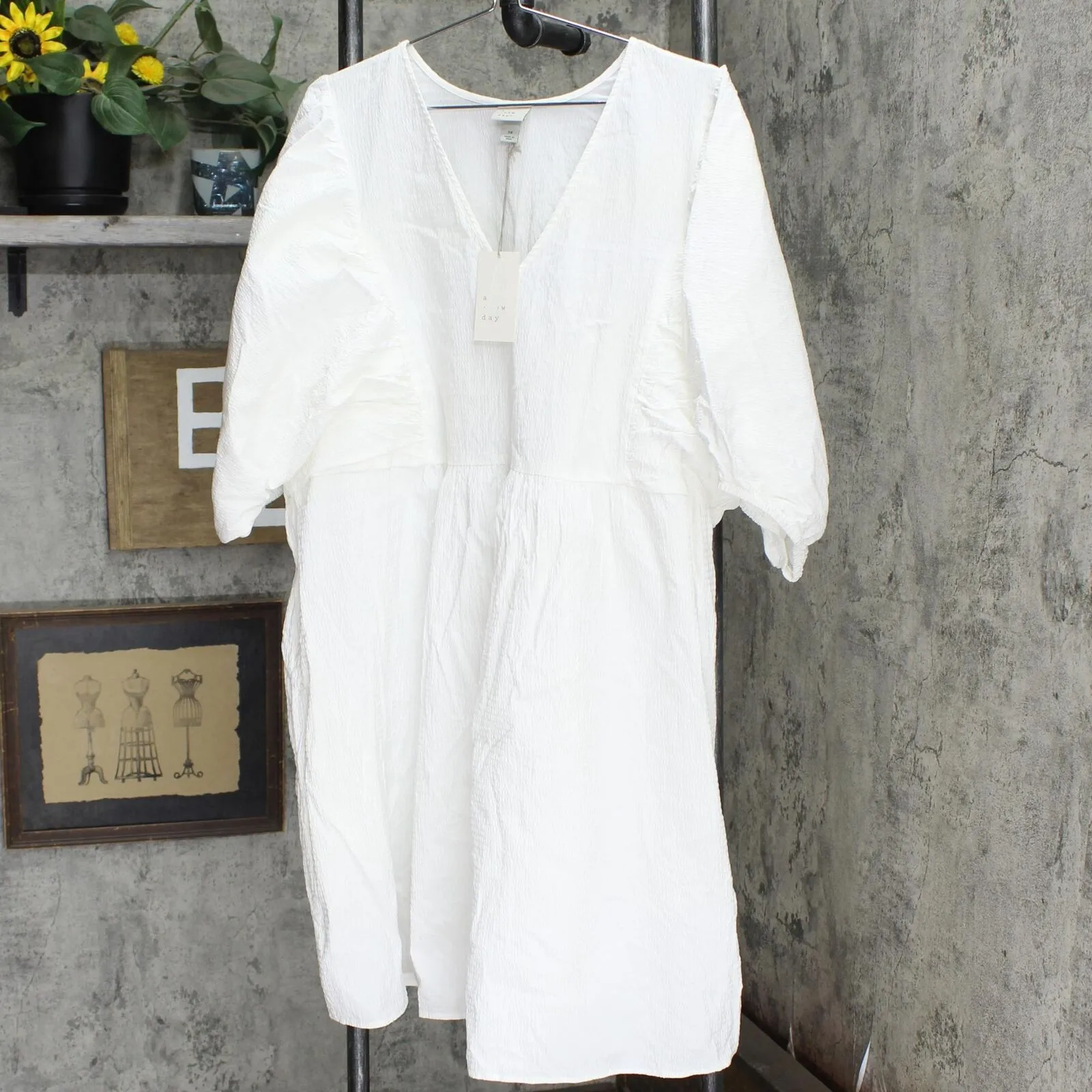 A New Day Women's Plus Size Puff Short Sleeve Dress