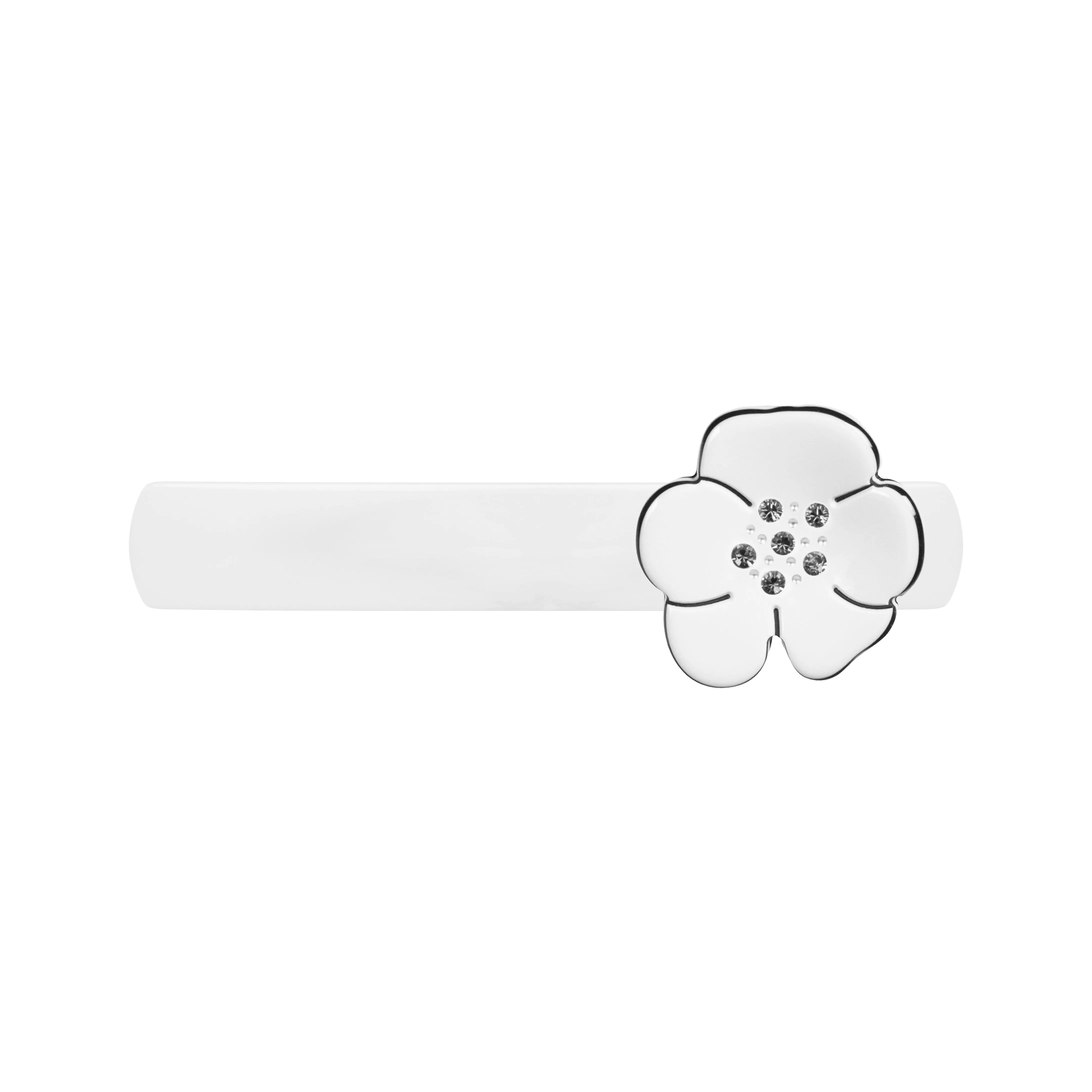 Camellia Crystal Small White Hair Clip