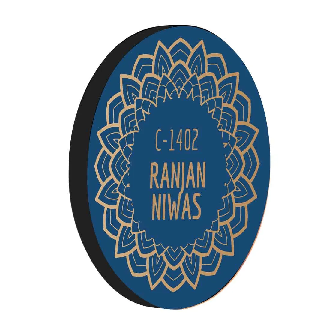Custom Name Plates for House & Office Outdoor Decor - Blue Symmetry