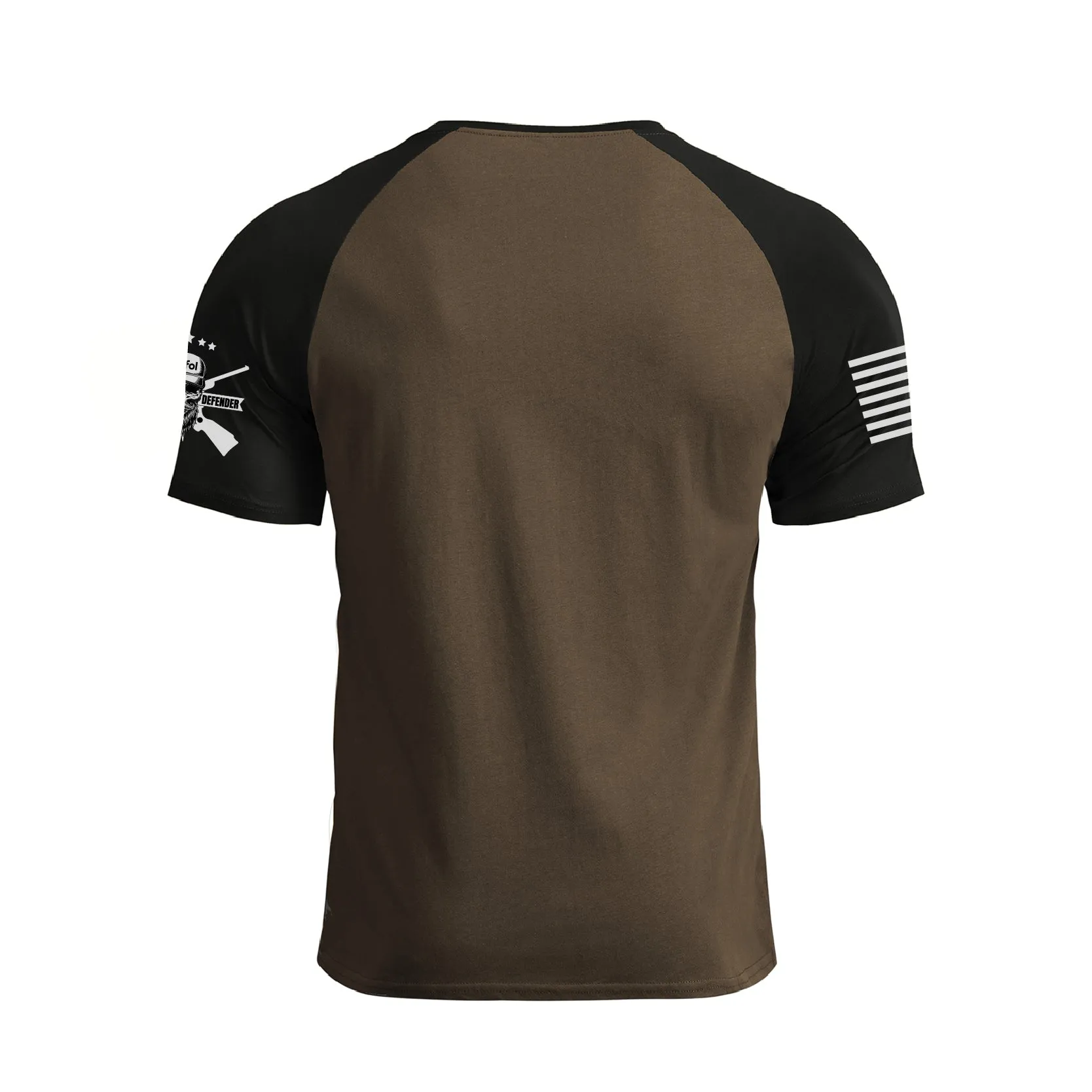DISTRESSED USA FLAG 100% COTTON RAGLAN GRAPHIC TEE