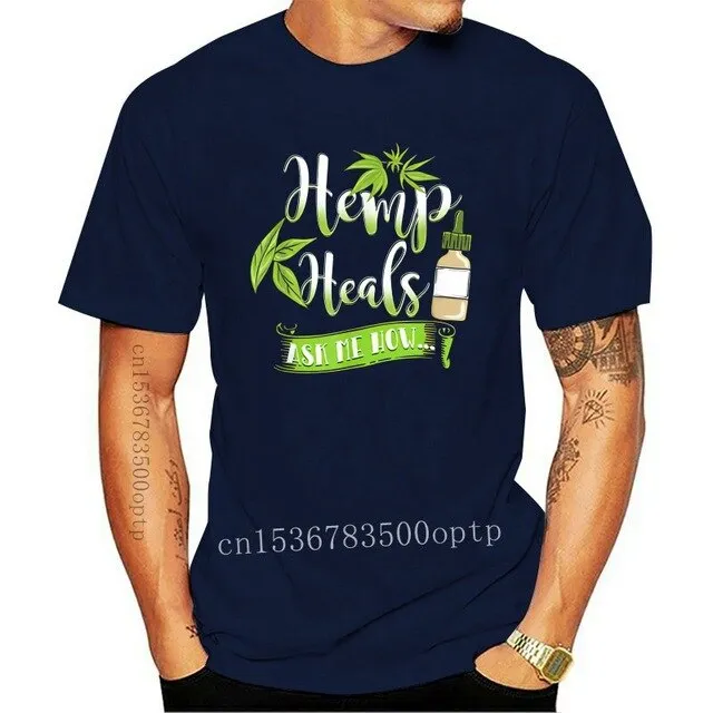 Hemp Heals Cbd Oil T-Shirt Casual Print Fashion Tee Shirt New Fashion Design