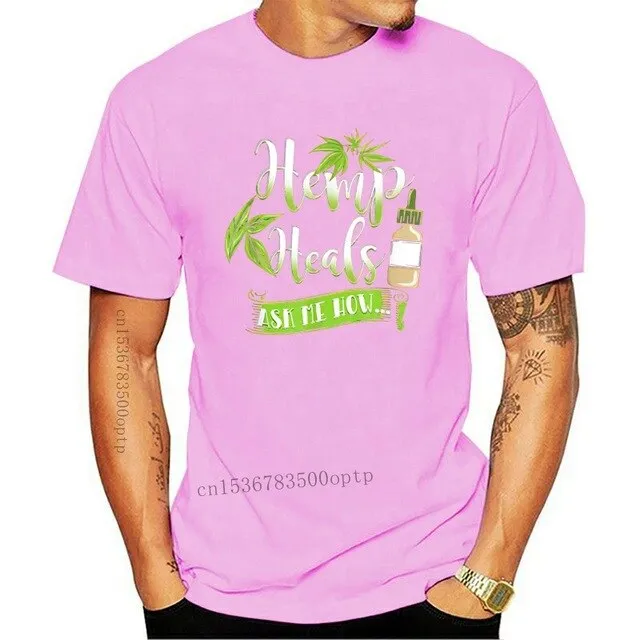 Hemp Heals Cbd Oil T-Shirt Casual Print Fashion Tee Shirt New Fashion Design