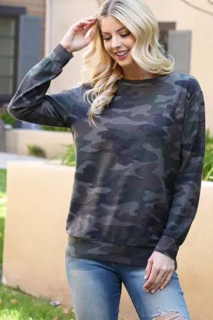 Long Sleeve Camo Top