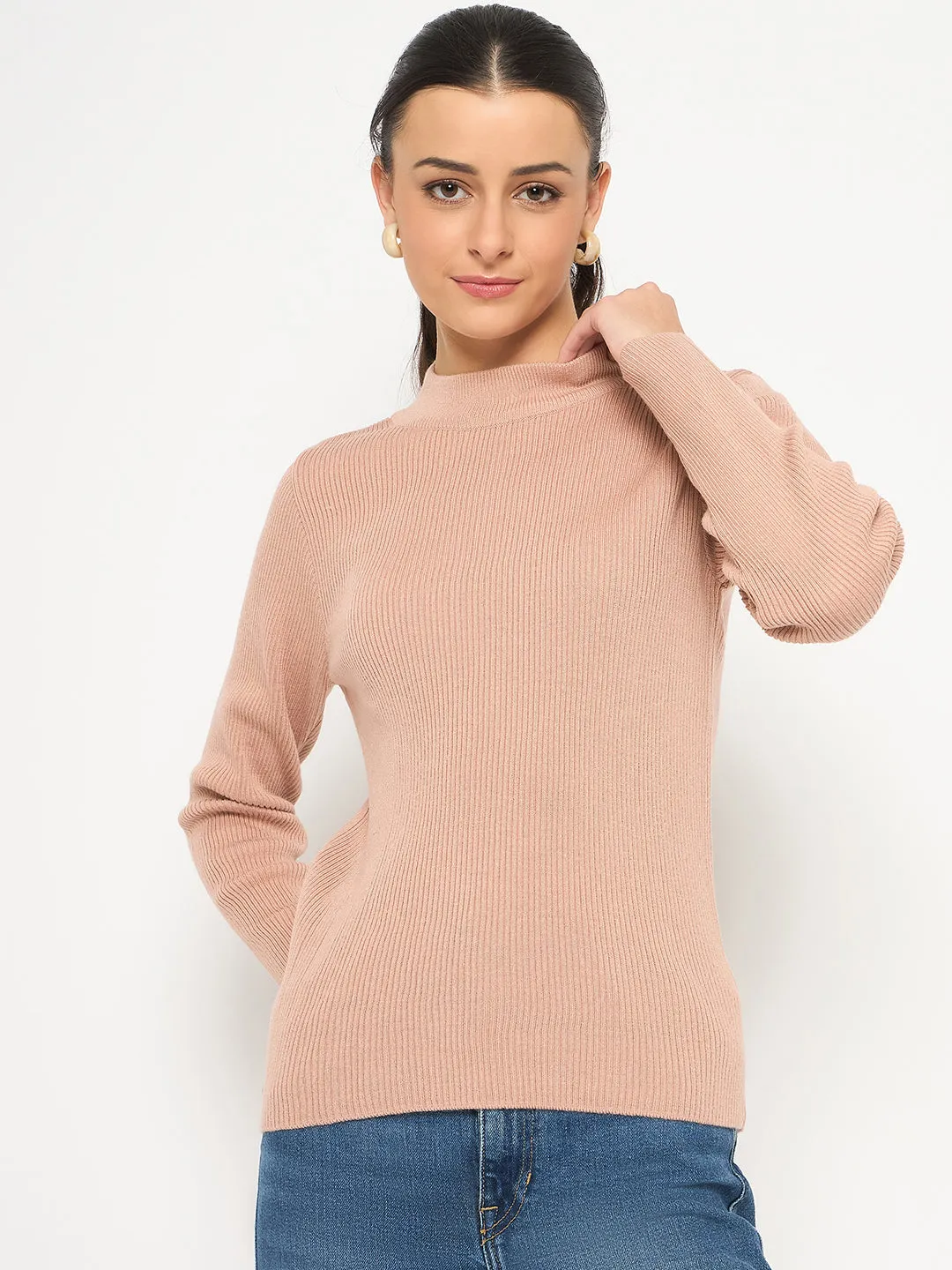 Madame Mock Neck Peach Skeeve