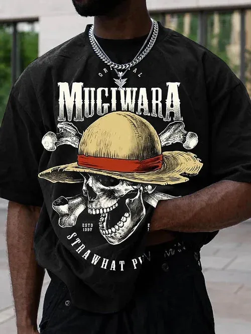 Men's Fashion Anime Print Casual Short Sleeve T-Shirt