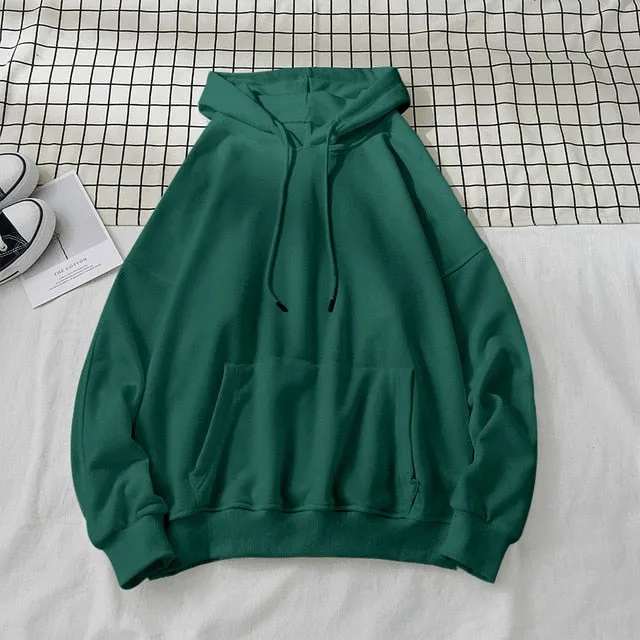 Privathinker Woman's Sweatshirts Solid 12 Colors Korean Female Hooded Pullovers 2020 Cotton Thicken Warm Oversized Hoodies Women