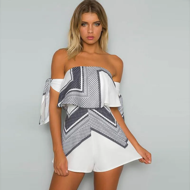 Ruffled Off-Shoulder Romper