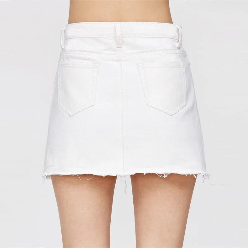 Shredded Denim Skirt
