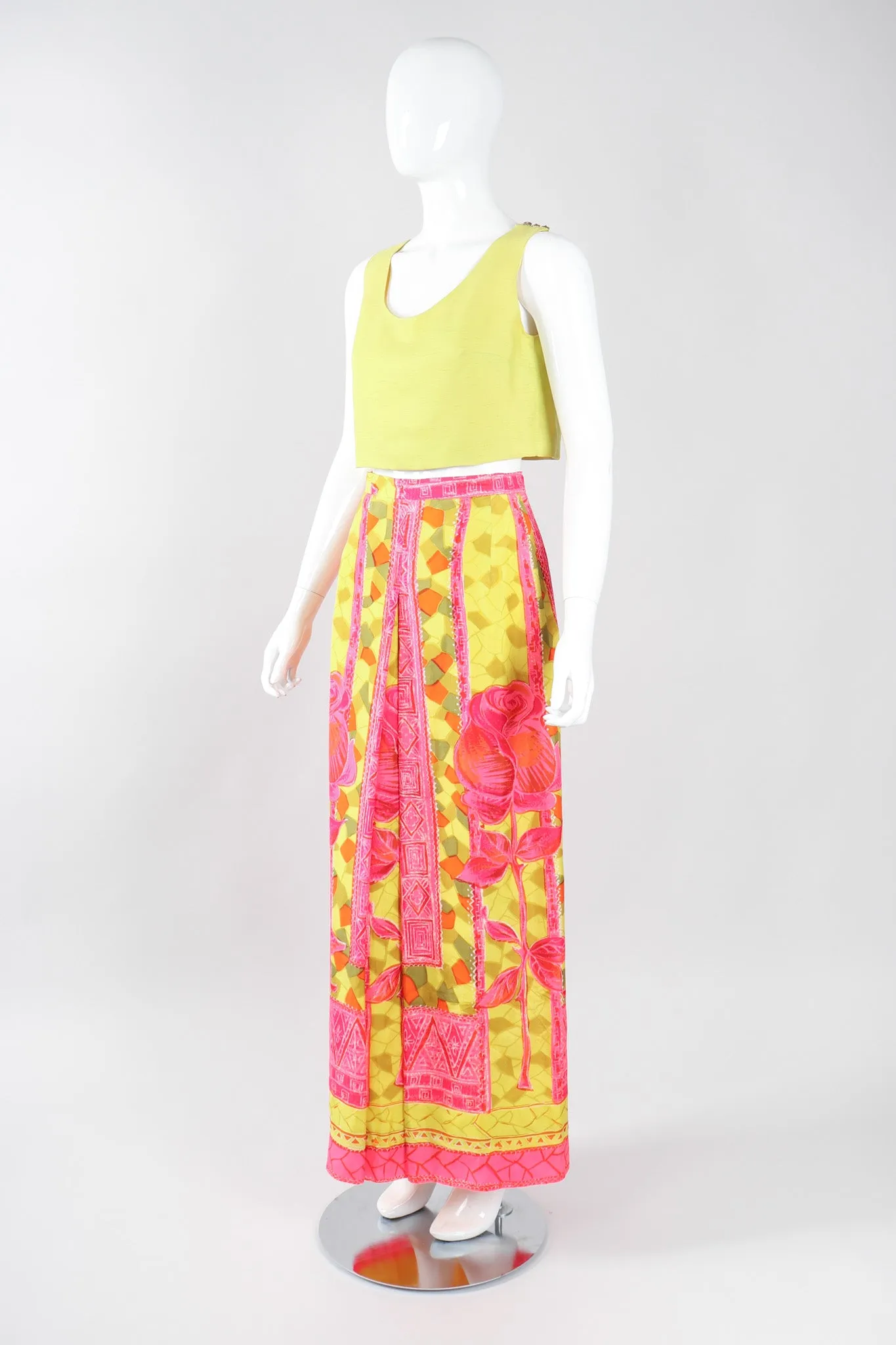 Silk Tiki Rose Top & Skirt Set