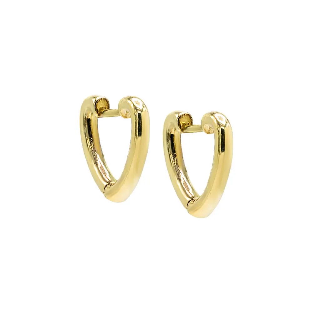 Solid Wide Open Heart Huggie Earring
