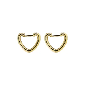 Solid Wide Open Heart Huggie Earring