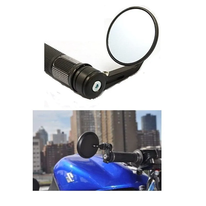 Stylist Side Handle Bar Mirror Round Black