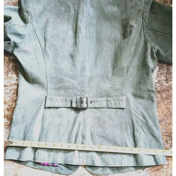 Suede Jacket- Twiggy Med Olive Green Medium Coat Fall Winter Coats