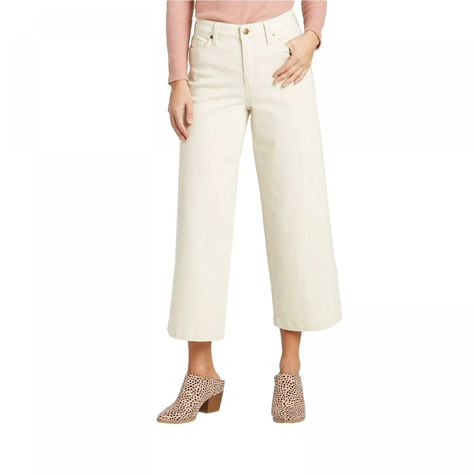 Universal Thread Women's High Rise Wide Leg Cropped Jeans
