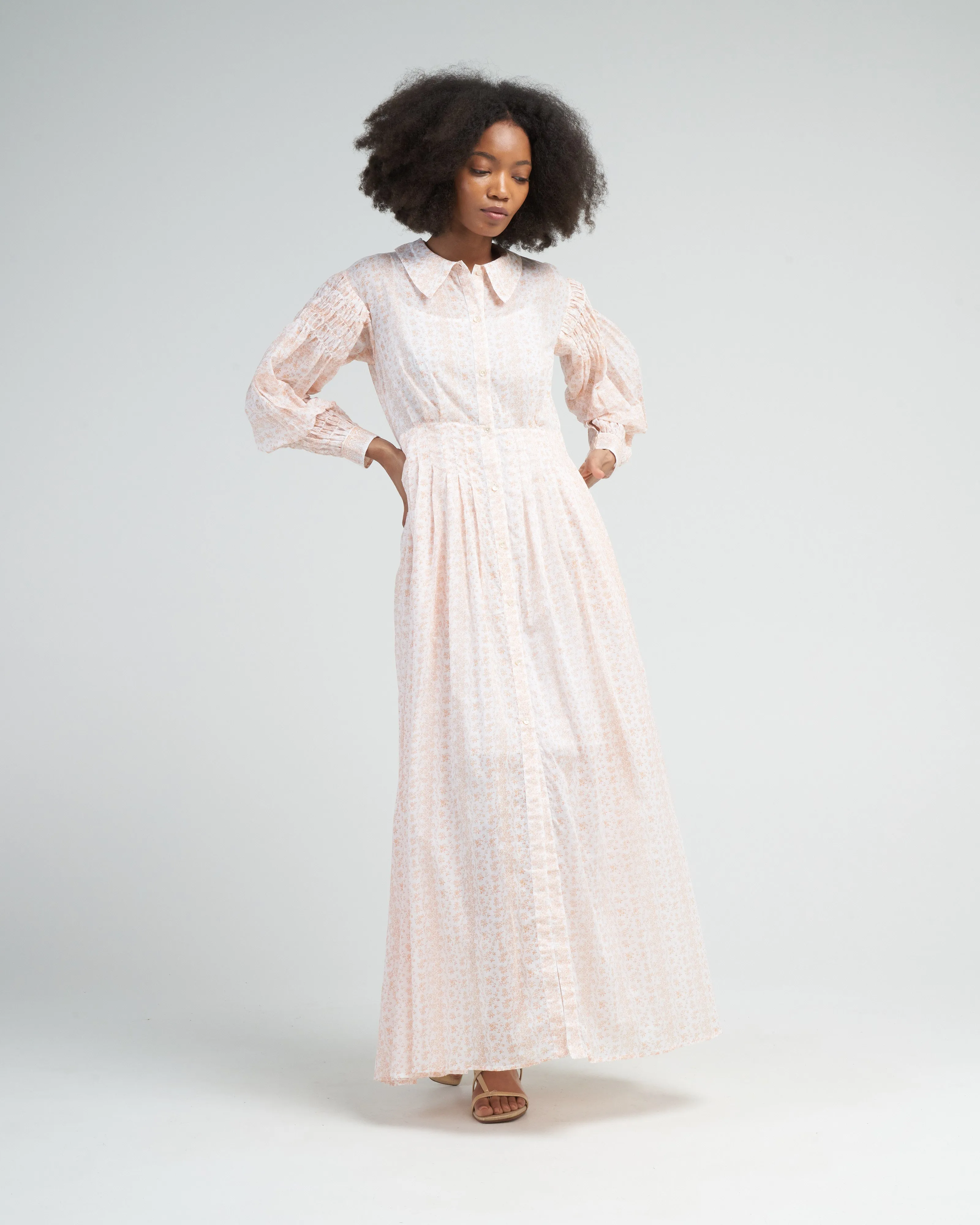zoe long dress - brandy